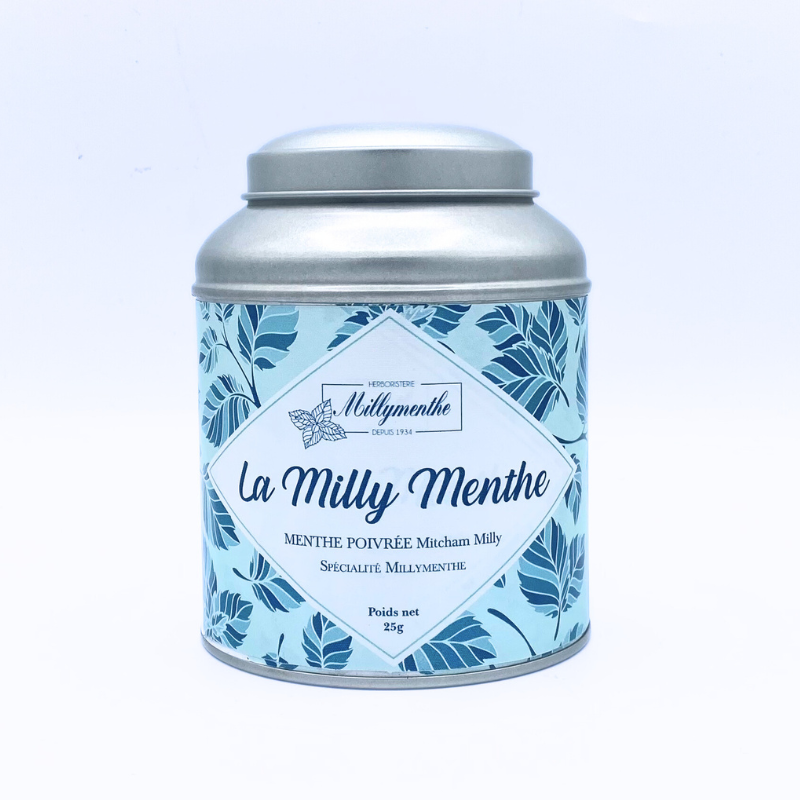 La Milly Menthe - Boîte métal. Notre spécialité à la menthe poivrée de Milly.