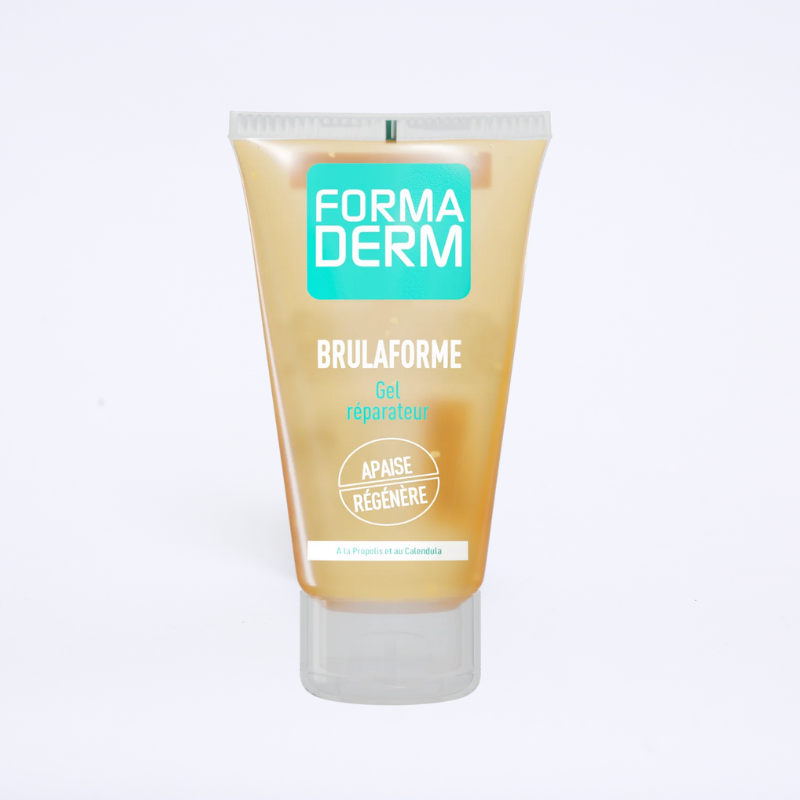 tube de gel à masser "brulaforme" pour apaiser, régénerer et purifier les peaux abîmés, de la marque formaderm en 50ml. tube de gel à masser "brulaforme" pour apaiser, régénerer et purifier les peaux abîmés, de la marque formaderm en 50ml.
