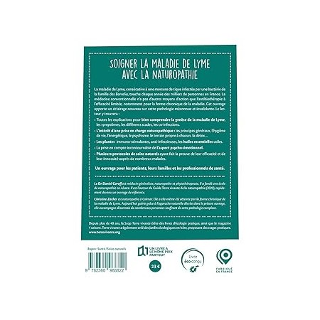 dos du livre Couverture avant du livre de daniel caroff, "soigner la maladie de lyme"
