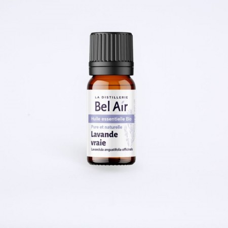 Lavande vraie des laboratoires bel air. Flacon à gouttes en verre. Volume de 10ml.