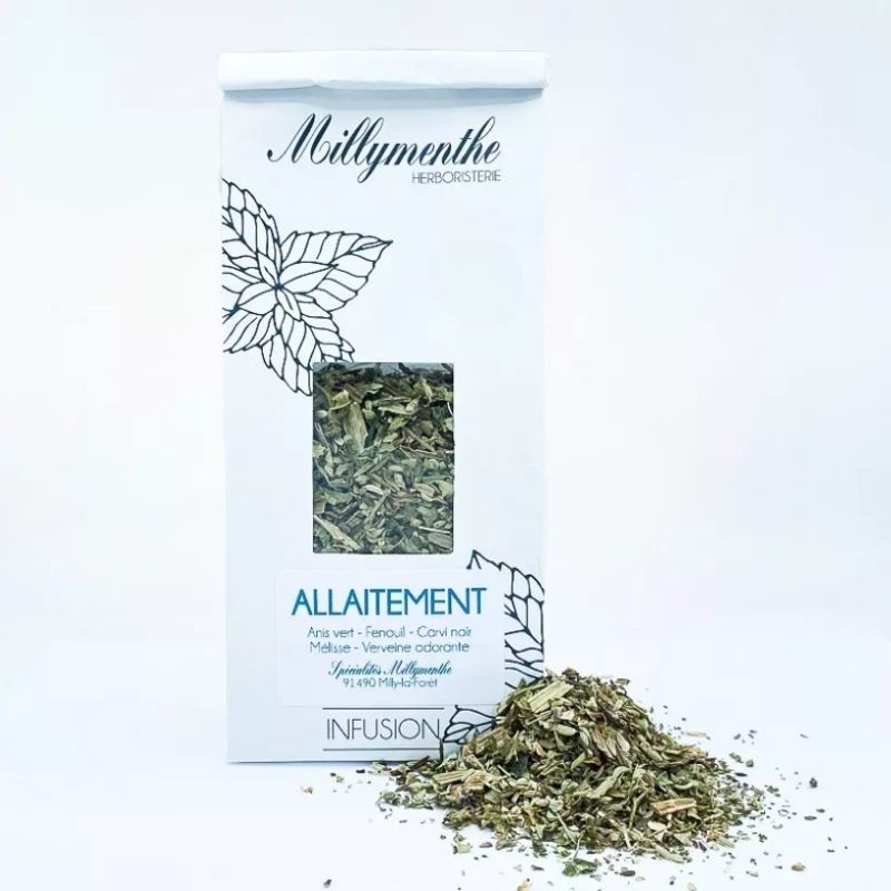 Sachet d'infusion allaitement, comprenant un mélange de plantes qui favorise l'allaitement.
