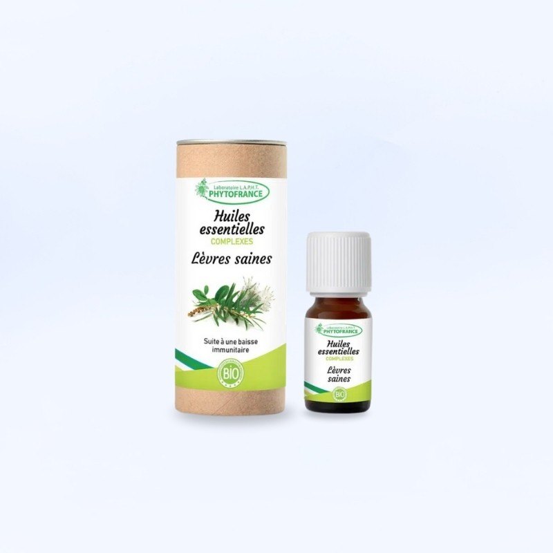 Flacon compte goutte de complexe d'huile essentielle "lèvres saines".