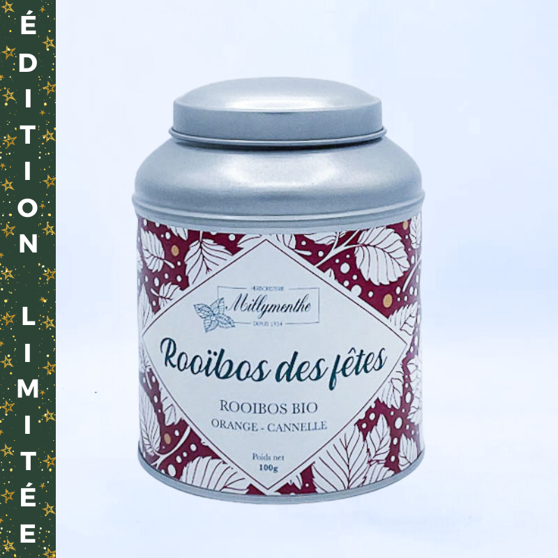 Rooibos des Fêtes aux saveurs de orange et cannelle.