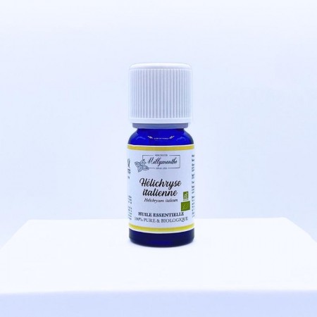 Flacon compte goutte d'huile essentielle d'hélichryse italienne.