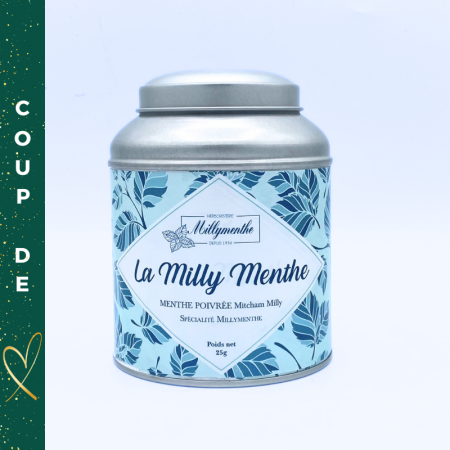 La Milly Menthe - Boîte métal. Notre spécialité à la menthe poivrée de Milly.