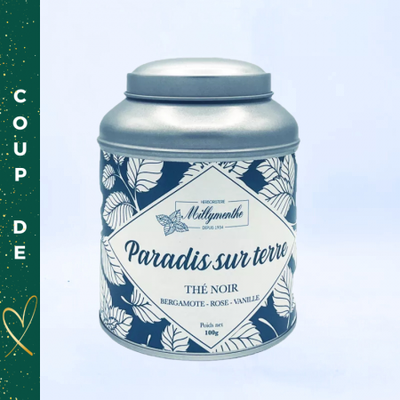 Paradis sur terre. Thé Noir aux saveurs de bergamote, rose et vanille.