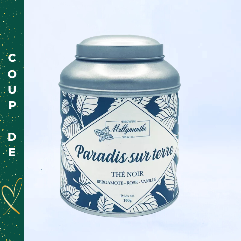 Paradis sur terre. Thé Noir aux saveurs de bergamote, rose et vanille.