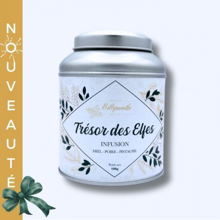 Boîte métal de notre nouvelle infusion en exclusivité de noël "trésor des elfes".
