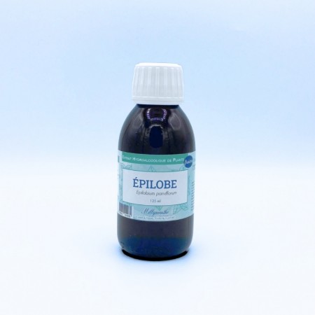 Bouteille en verre d'extraits de plantes fraîches d'epilobe parviflorum en 125 ml