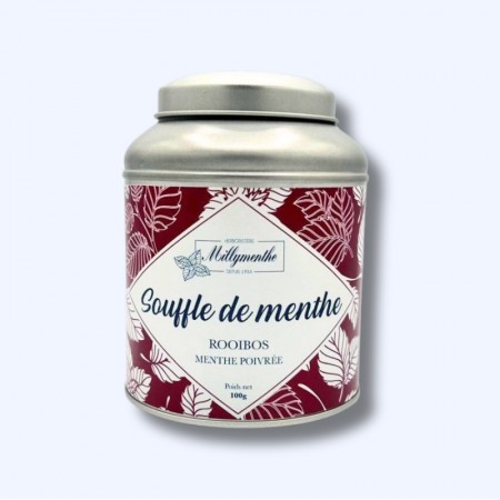 Boîte métal de souffle de menthe composés de menthe poivrée et de pétales