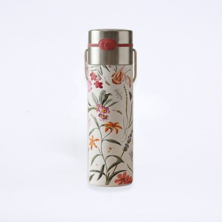 Gourde métal leeza mira au motif floral