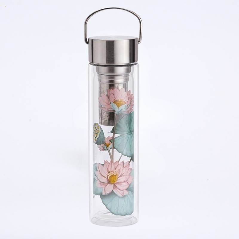 Théière gourde flowtea padma au motif floral