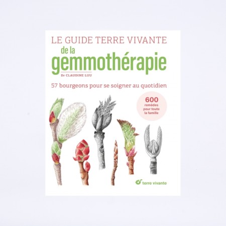 Couverture du livre " le guide terre vivante de la gemmothérapie" de Claudine Lulu