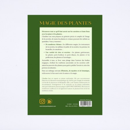 Dos du livre "magie des plantes, les secrets d'une vraie sorcière" de Claudine Lulu